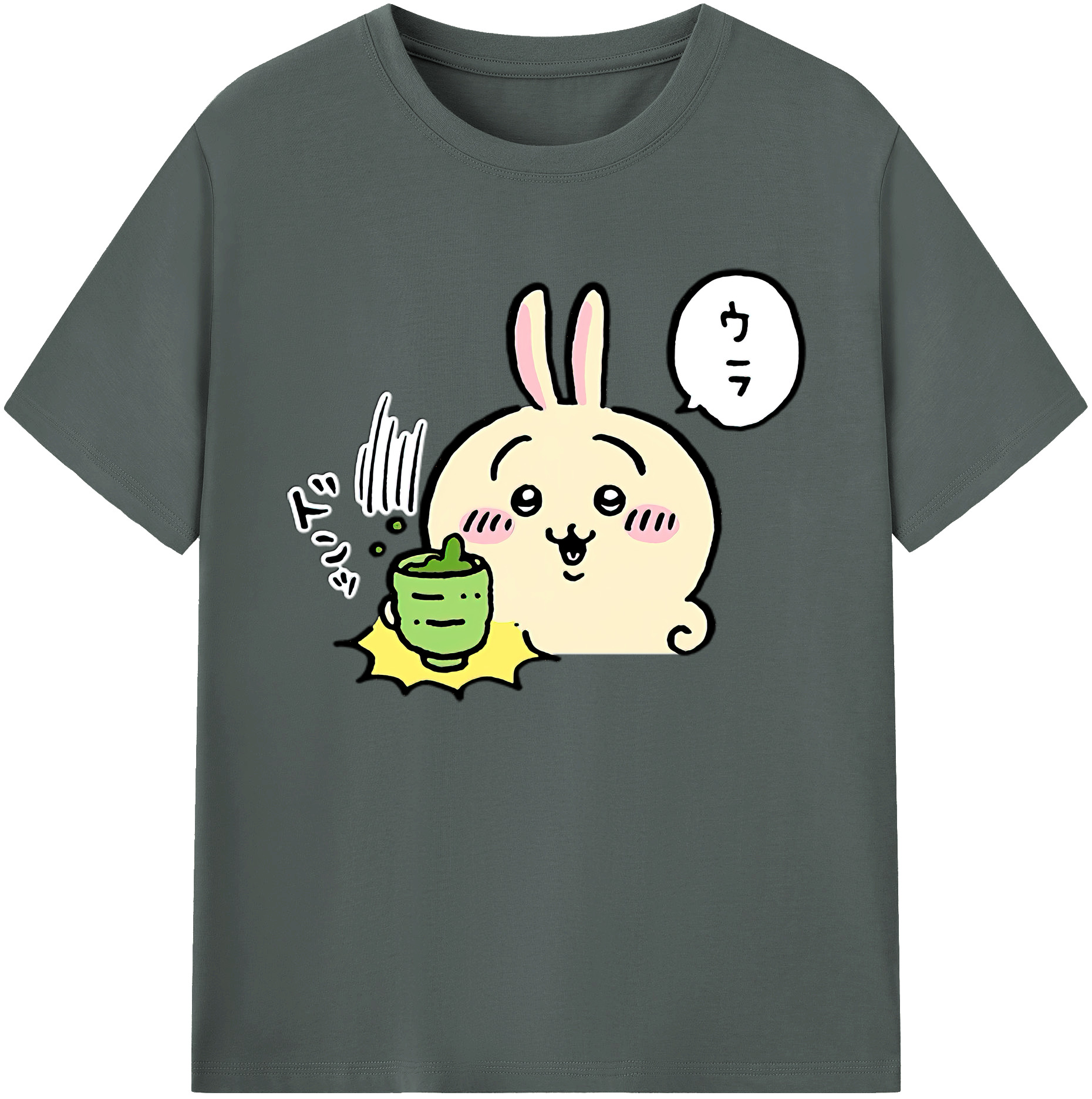 （画像用） ちいかわ うさぎ Chii-kawa usagi 綿100％ メンズ半袖Tシャツ｜肌触りやわらか＆通気性